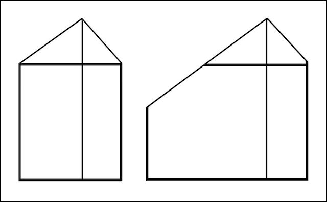 Скат крыши с разной длиной и с разным углом наклона