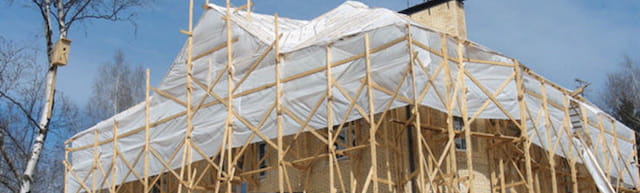 Обустройство временной кровли (тепляк)