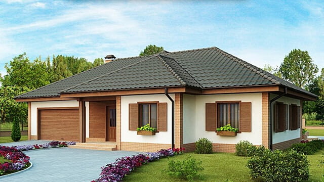 Частный одноэтажный дом во французском стиле